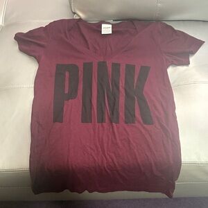 Victoria's Secret Maroon Tee with Black Lettering